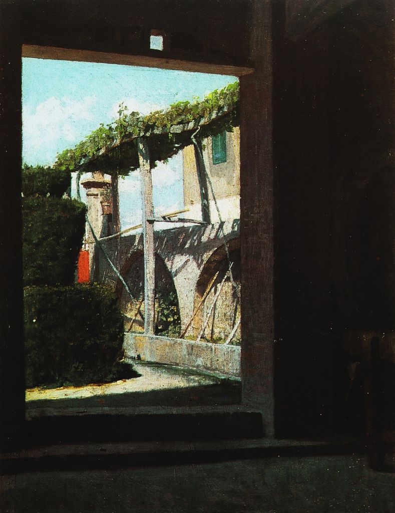 View from the Cellar of Diego Martelli - Giuseppe Abbati Tablo