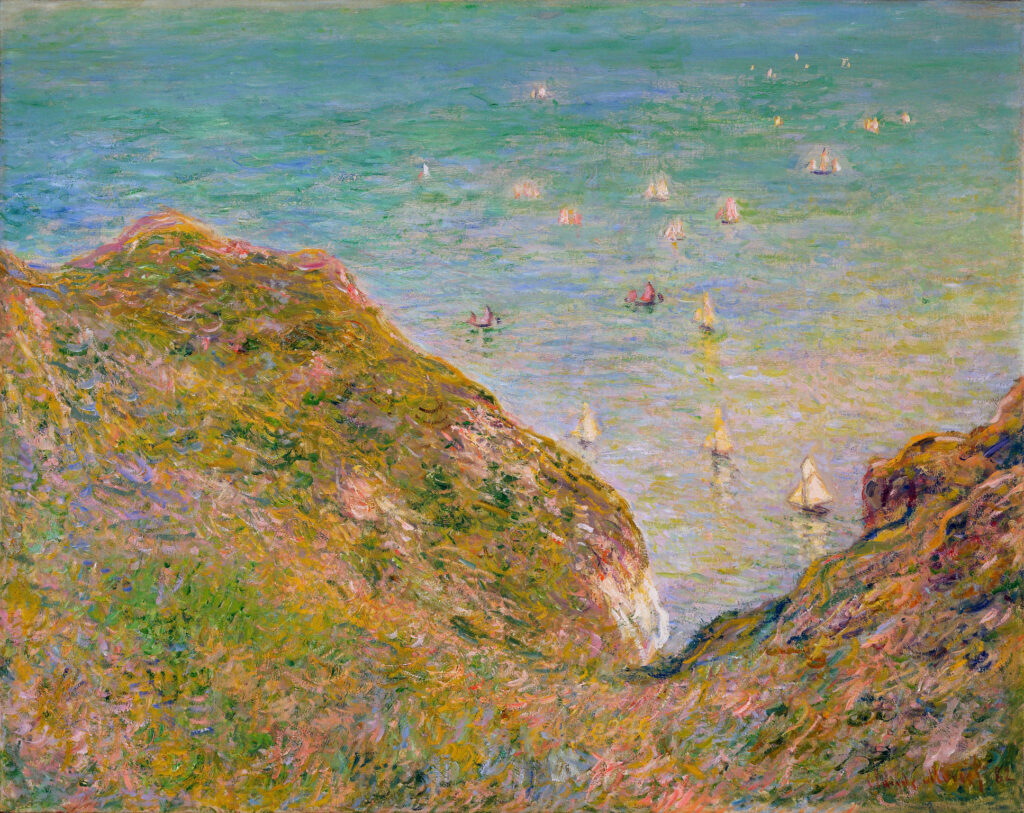 View from the Cliff at Pourville, Bright Weather (1882) - Claude Monet Tablo
