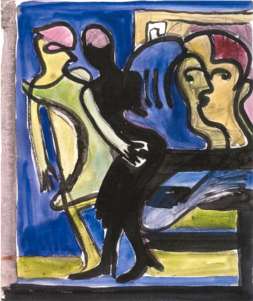 View into a Cafe (1935) - Ernst Ludwig Kirchner Tablo