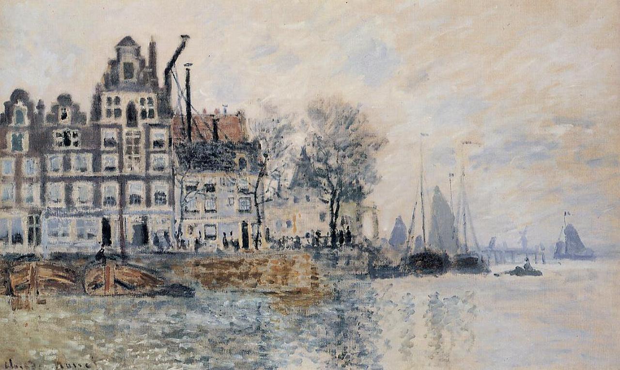 View of Amsterdam (1874) - Claude Monet Tablo
