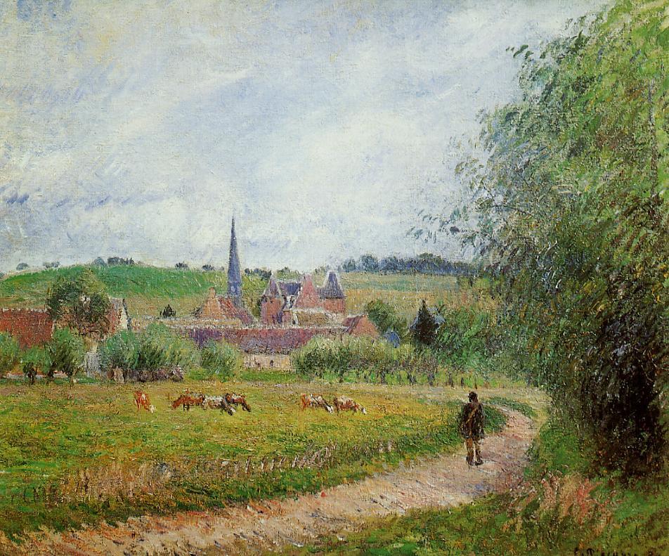 View of Eragny (1884) - Camille Pissarro Tablo