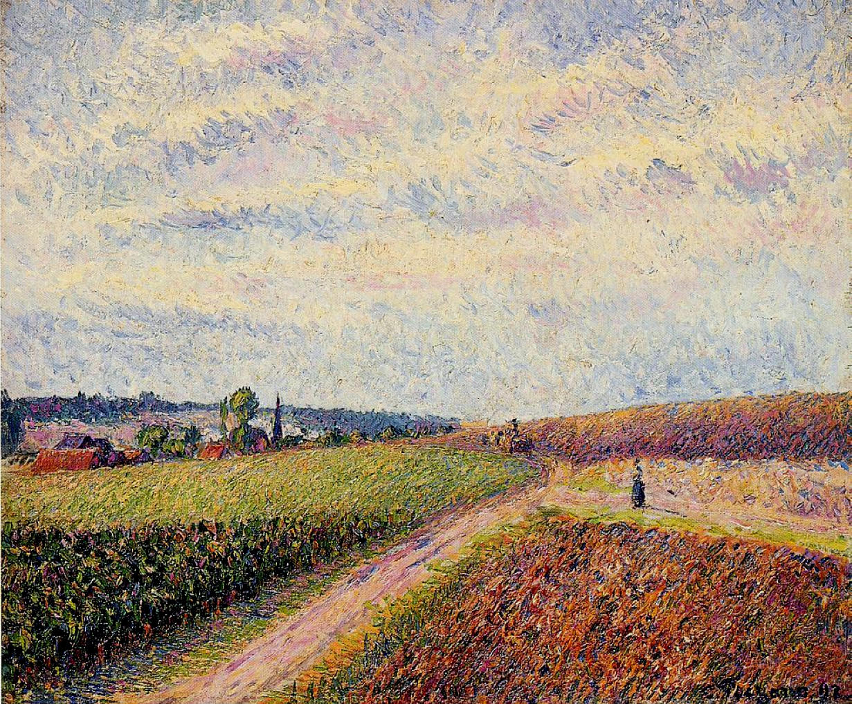 View of Eragny (1892) - Camille Pissarro Tablo
