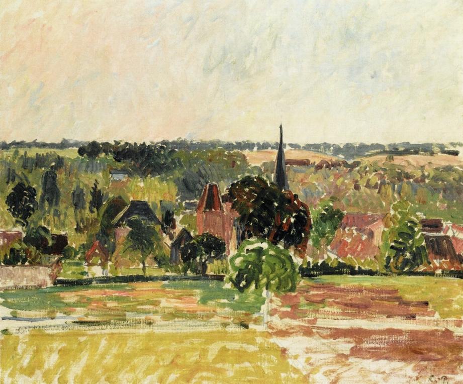 View of Eragny (1895) - Camille Pissarro Tablo