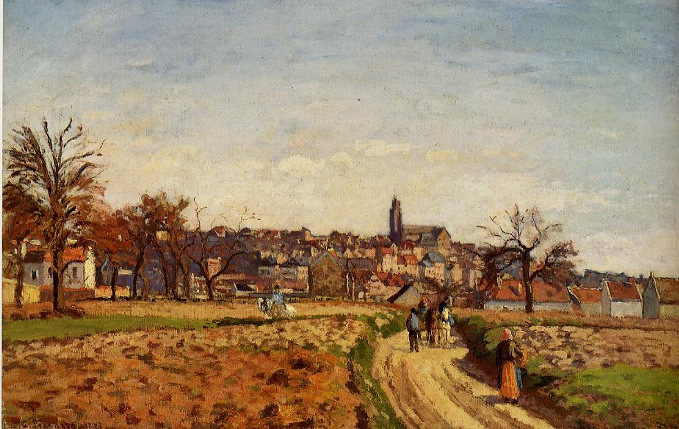 View of Pontoise (1873) - Camille Pissarro Tablo