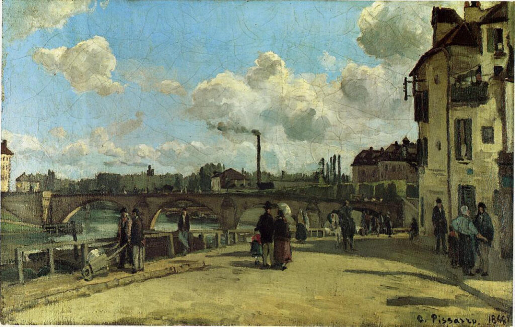 View of Pontoise Quai au Pothuis (1868) - Camille Pissarro Tablo