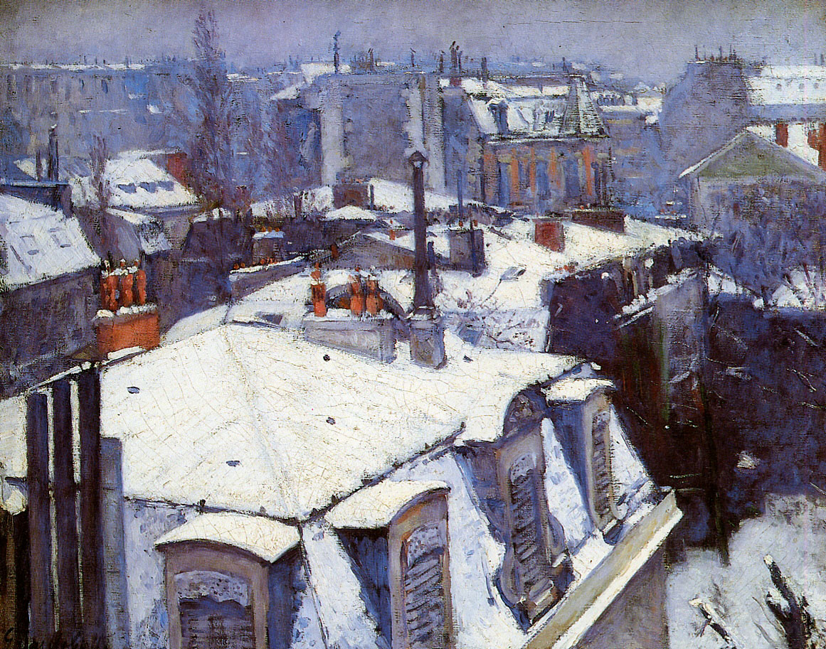 View of Roofs (Snow Effect) or Roofs under Snow (1878) - Gustave Caillebotte Tablo