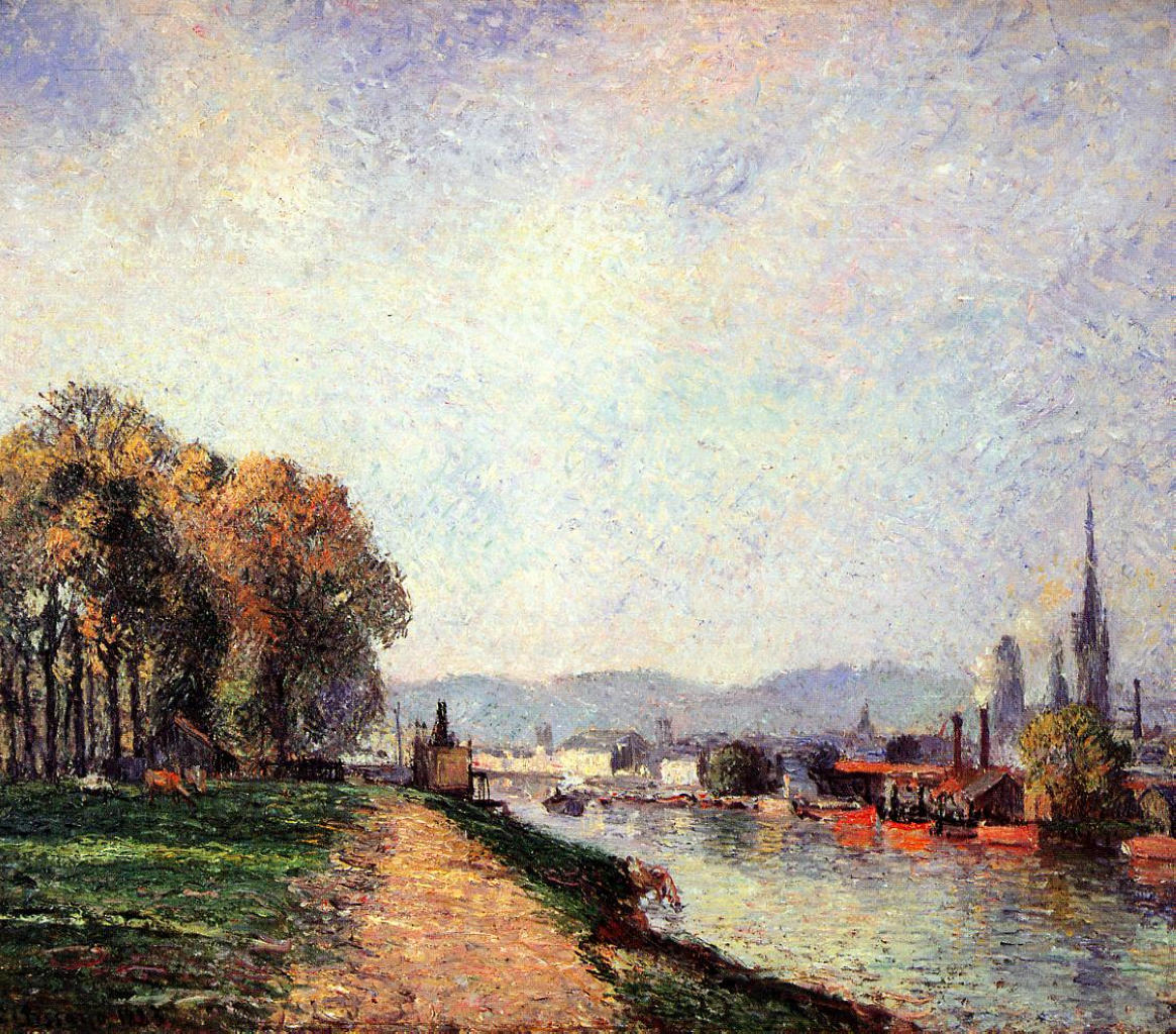 View of Rouen (1883) - Camille Pissarro Tablo