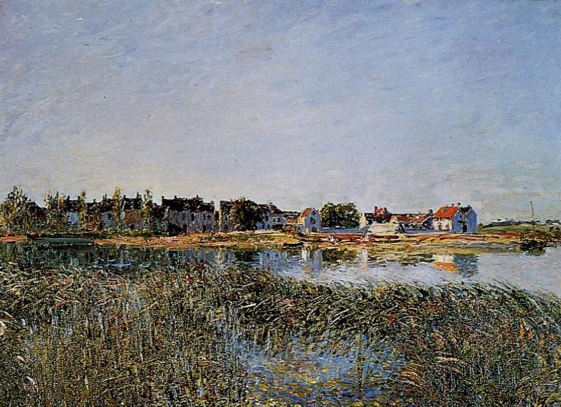 View of Saint Mammes (1881) - Alfred Sisley Tablo