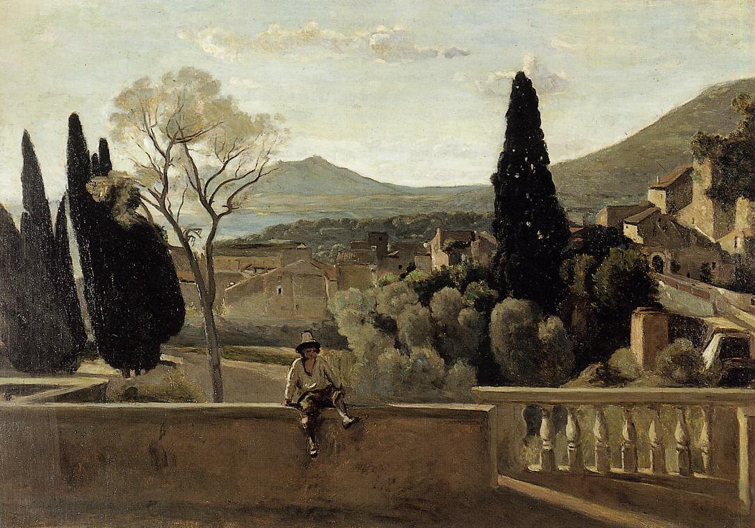 View of Tivoli (after Corot) (1863) - Berthe Morisot Tablo