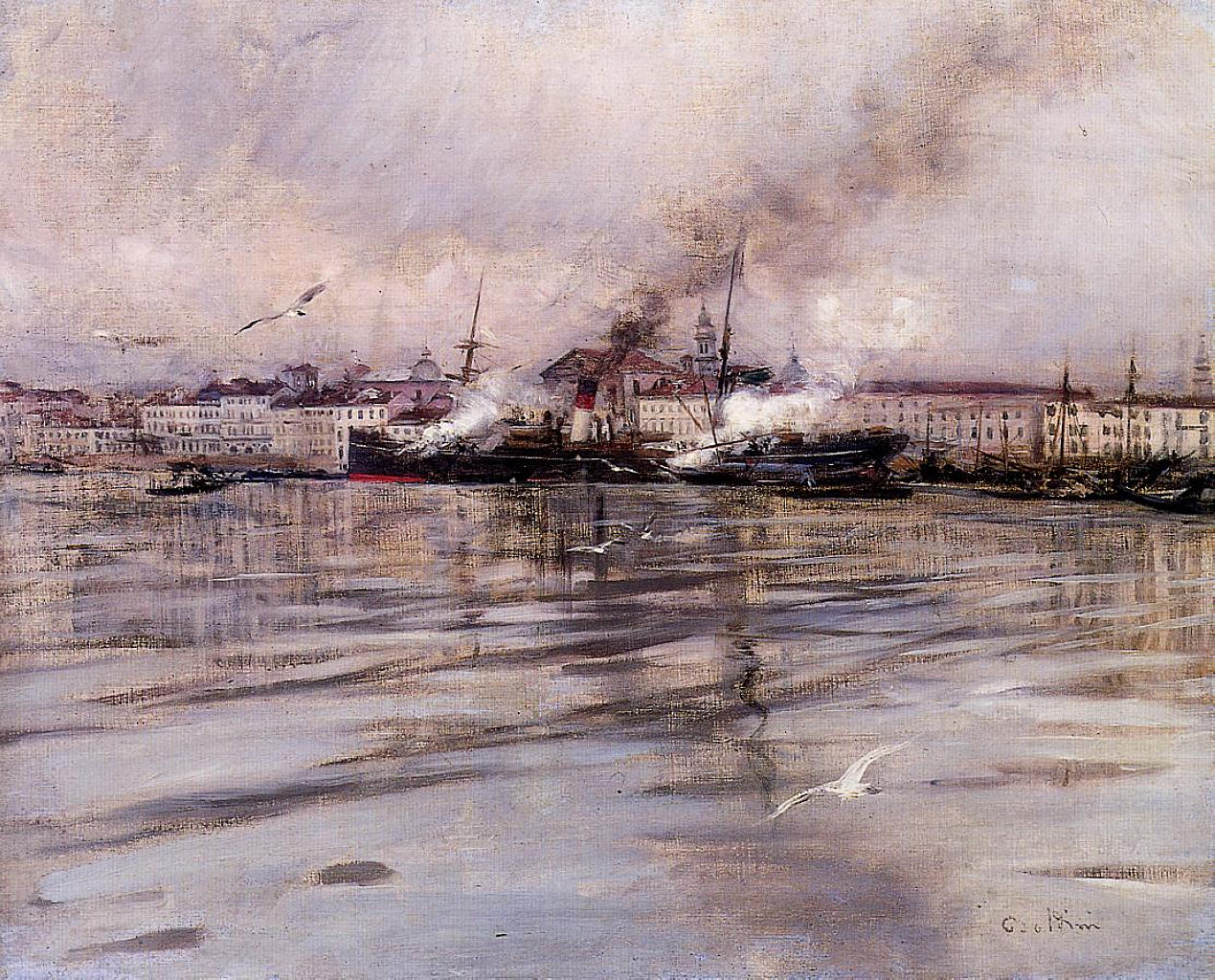 View of Venice (1895) - Giovanni Boldini Tablo