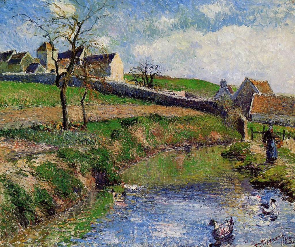 View of a Farm in Osny (1883) - Camille Pissarro Tablo