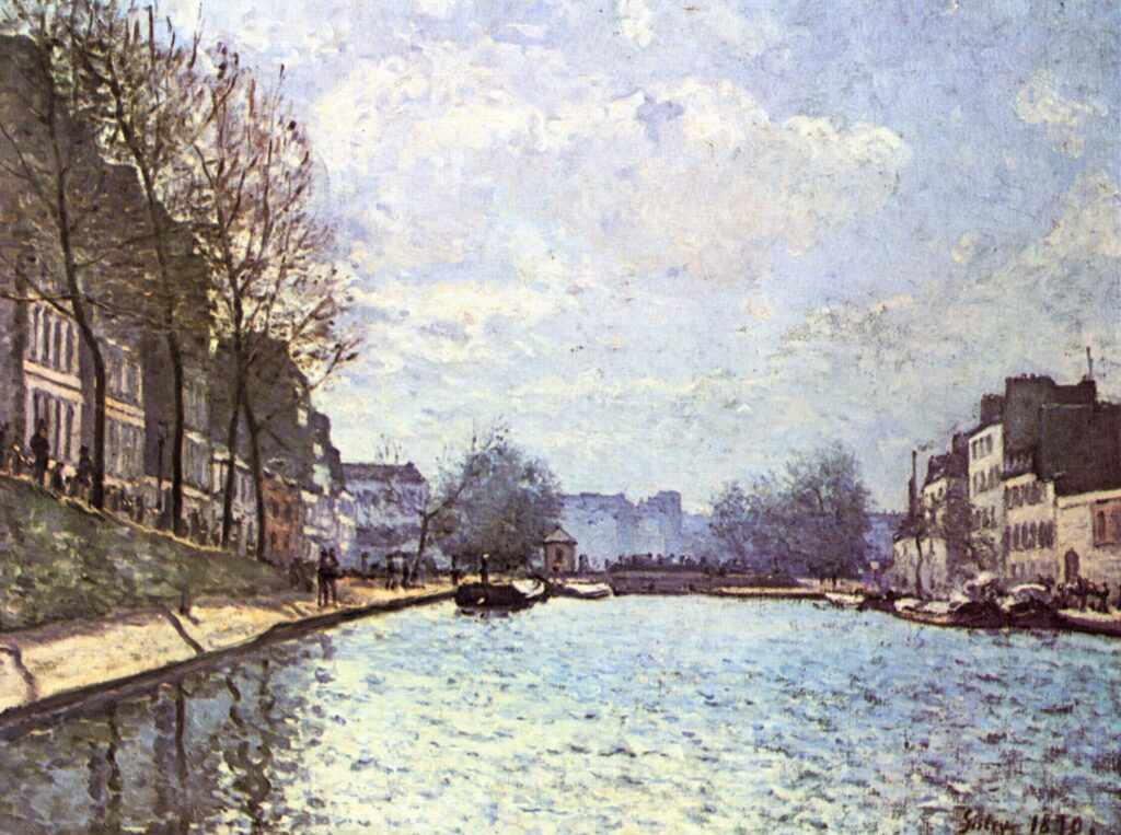 View of the Canal Saint Martin (1870) - Alfred Sisley Tablo