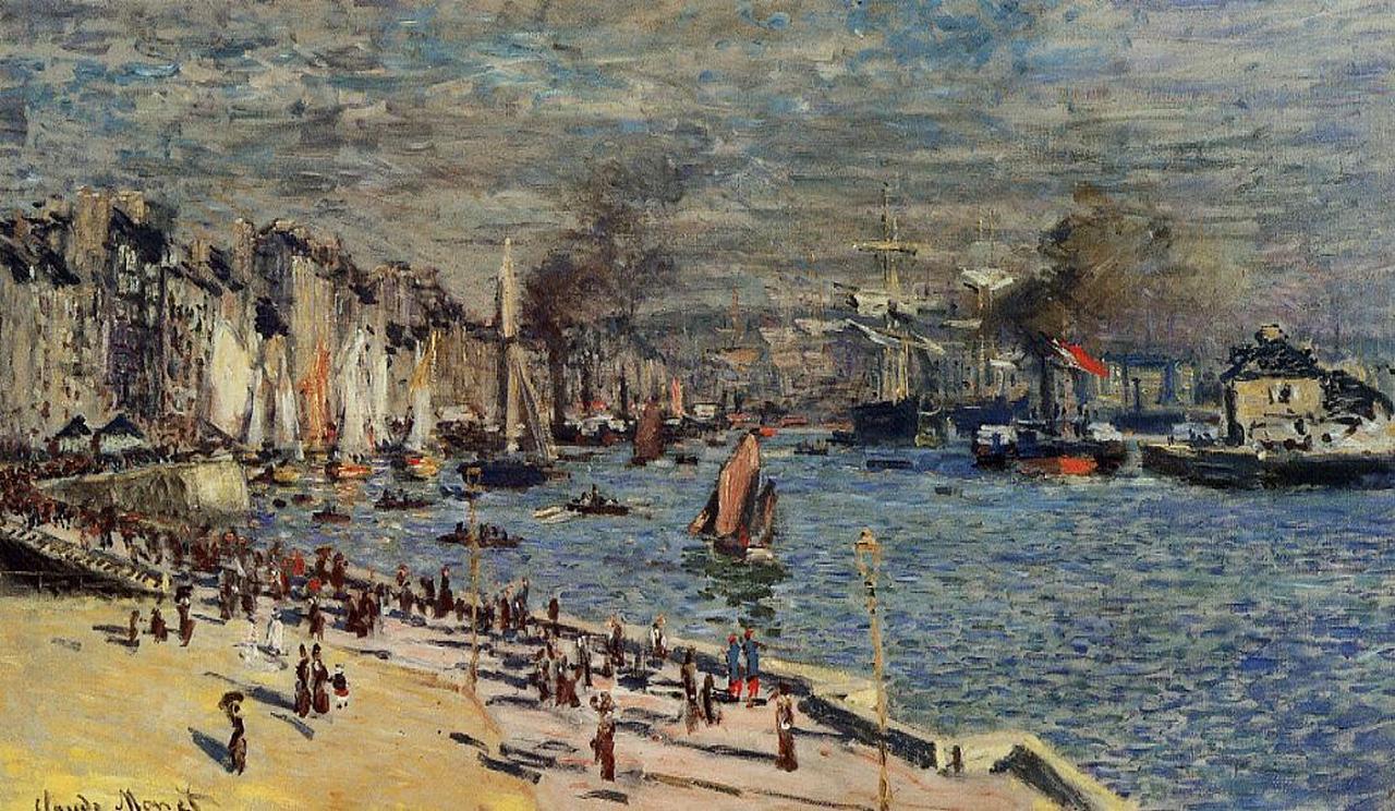 View of the Old Outer Harbor at Le Havre (1874) - Claude Monet Tablo