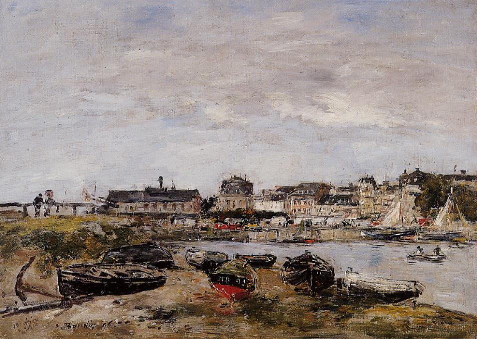 View of the Port, Trouville (1896) - Eugène Boudin Tablo