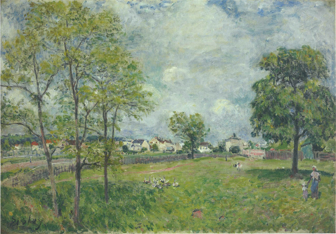 View of the Village (1885) - Alfred Sisley Tablo