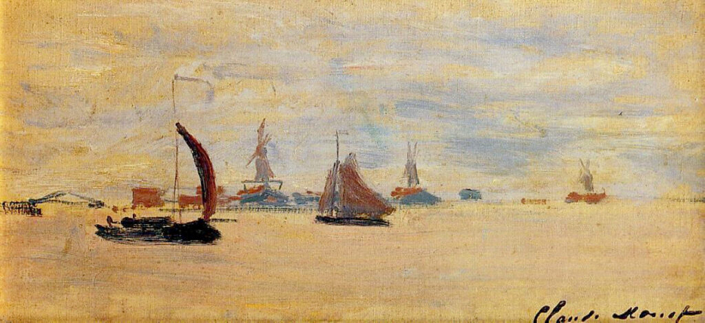 View of the Voorzaan (1871) - Claude Monet Tablo