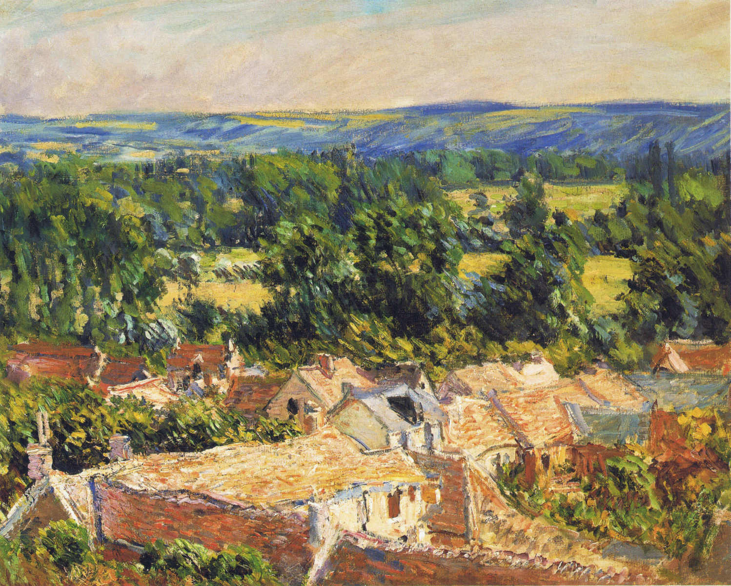 View on village of Giverny (1886) - Claude Monet Tablo