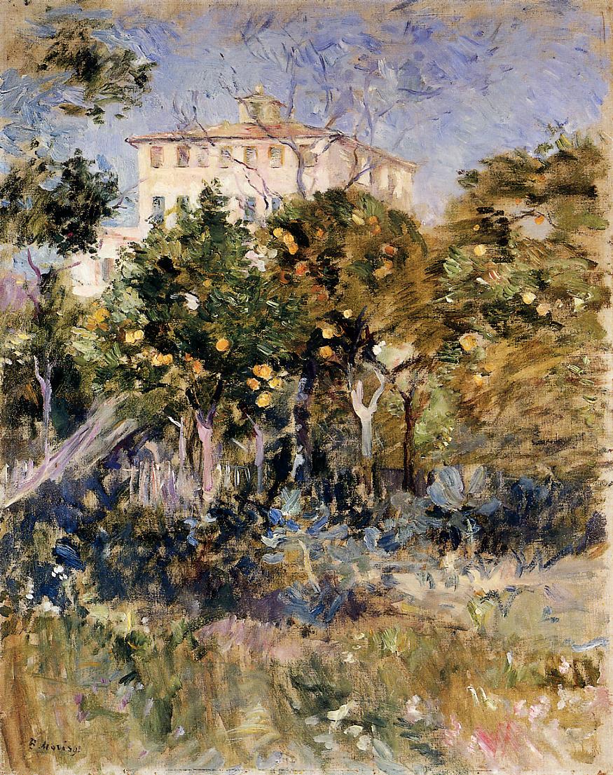 Villa with Orange Trees, Nice (1882) - Berthe Morisot Tablo