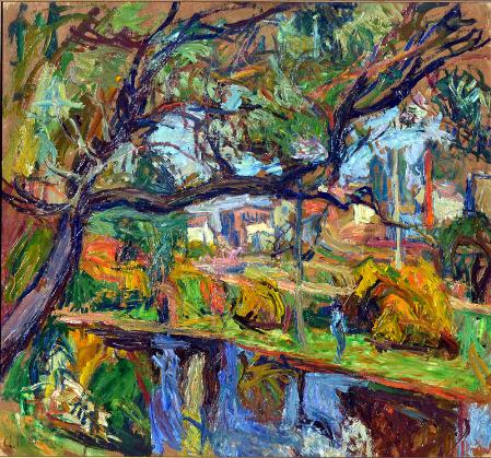 Village Landscape - Abraham Manievich Tablo