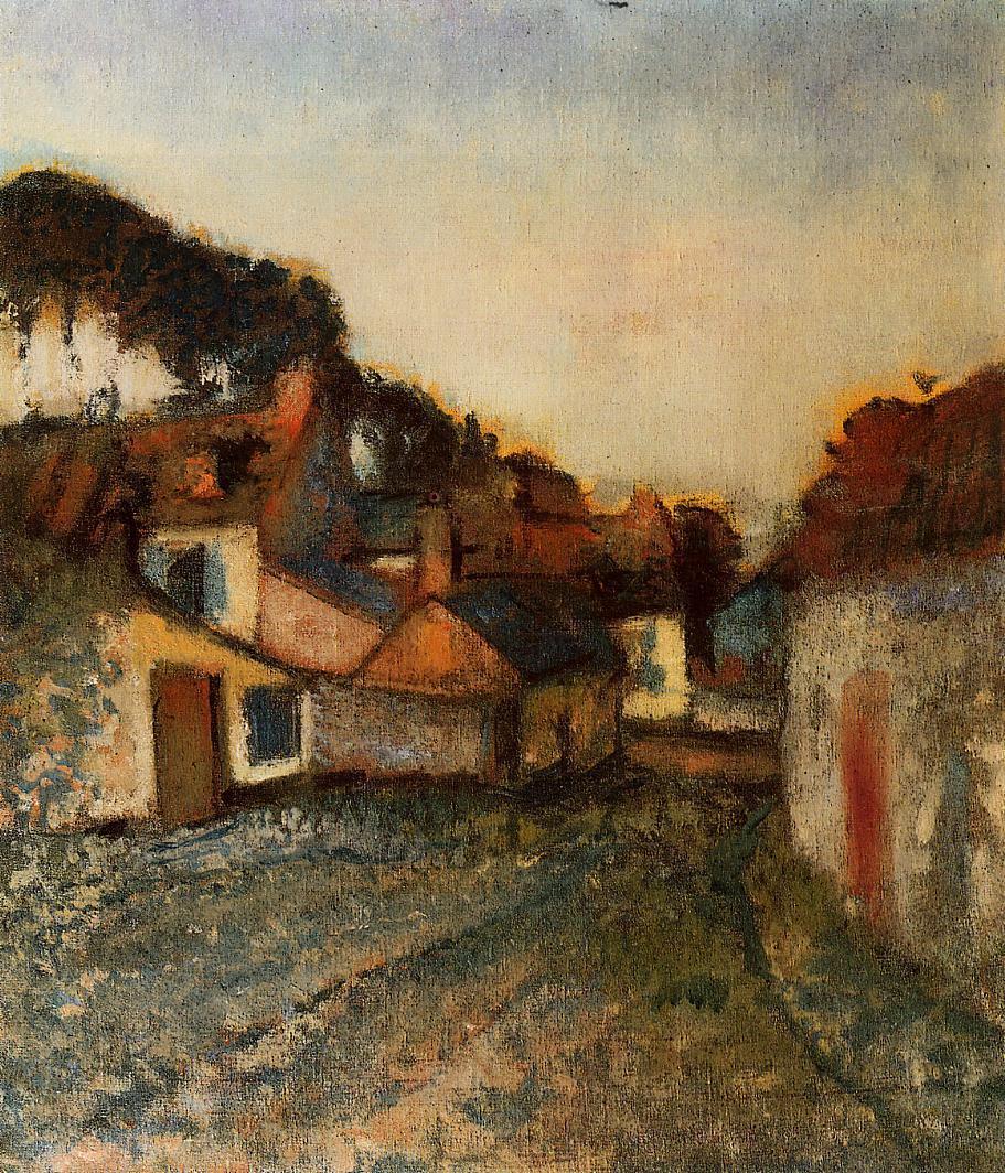 Village Street (1896) - Edgar Degas Tablo
