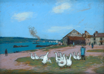 Village of Saint Mammès (1898) - Alfred Sisley Tablo