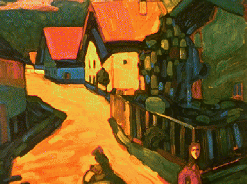 Village street - Franz Marc Tablo