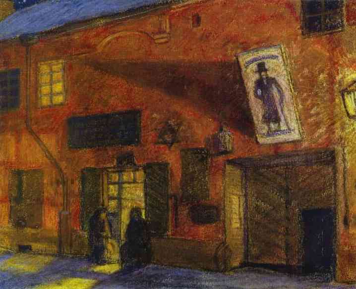 Vilnius. Nocturnal Scene. (1915) - Mstislav Dobuzhinsky Tablo