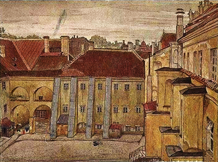 Vilno. In the courtyard of old University. - Mstislav Dobuzhinsky Tablo