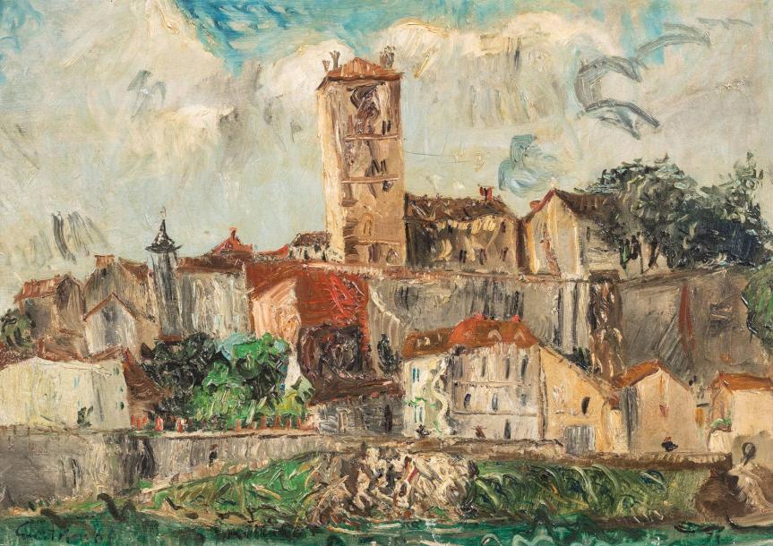 Vue De Cahors (1926) - Alexis Gritchenko Tablo