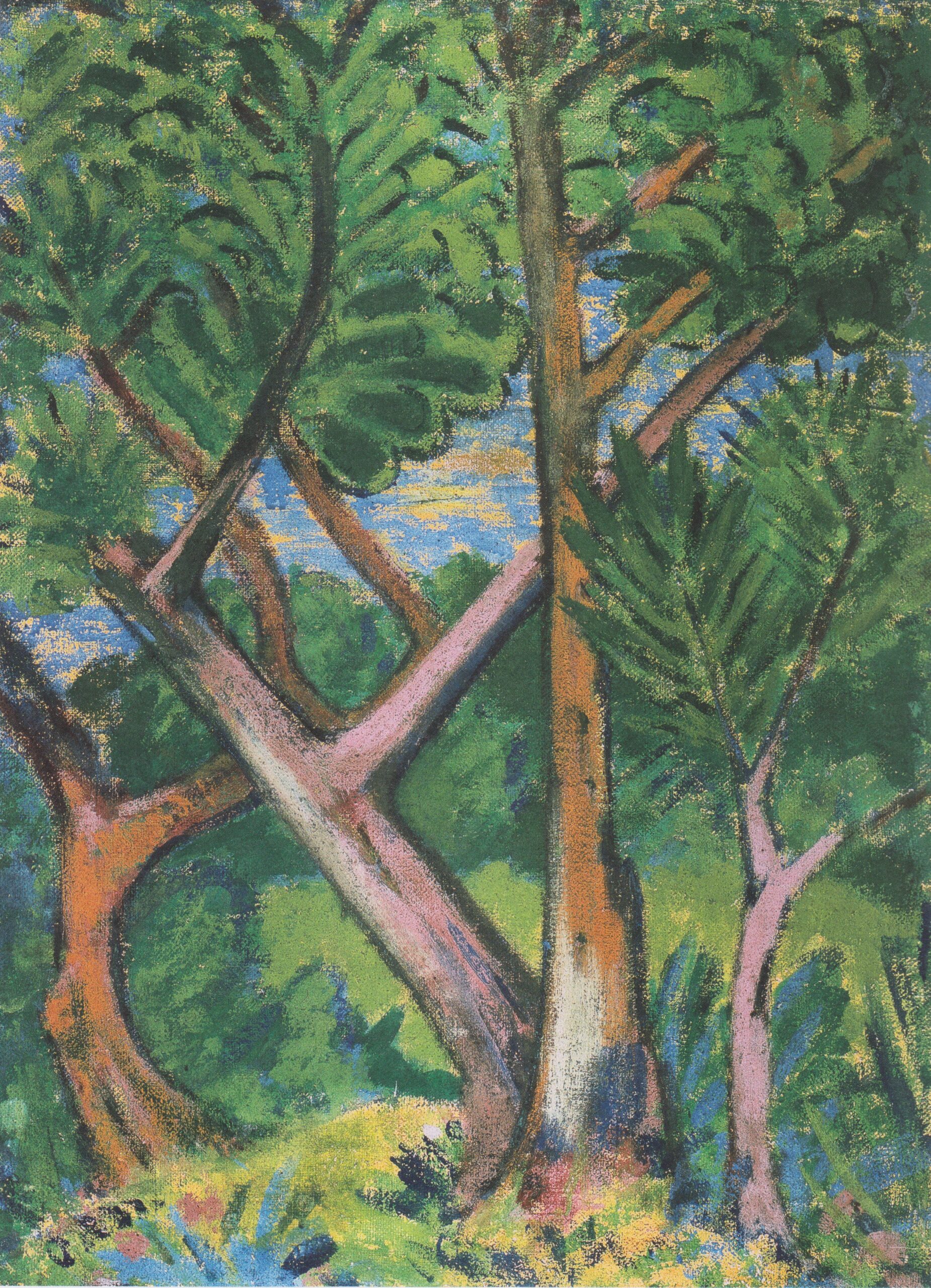Waldlandschaft (1923) - Otto Mueller Tablo