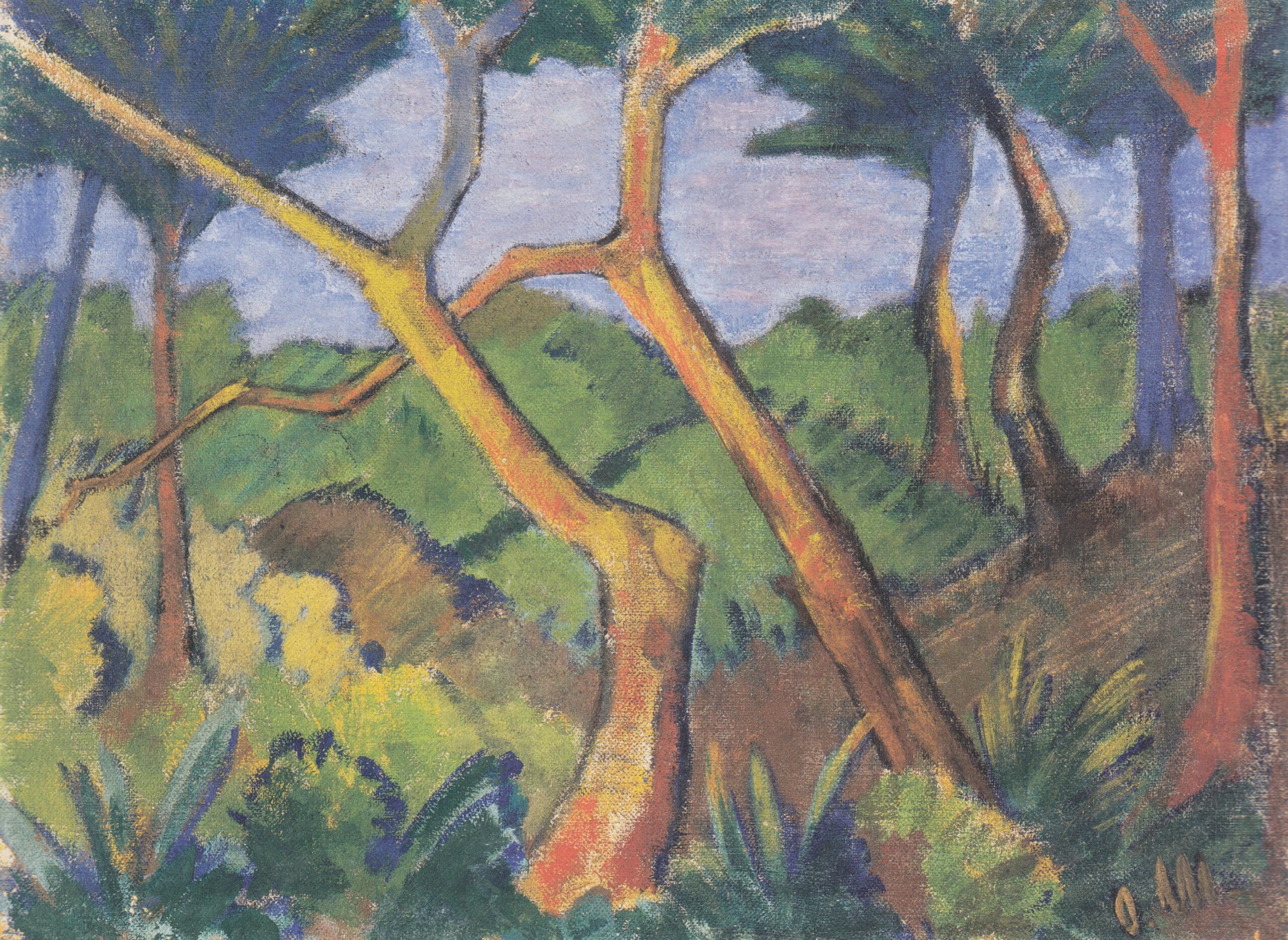 Waldlandschaft (1925) - Otto Mueller Tablo