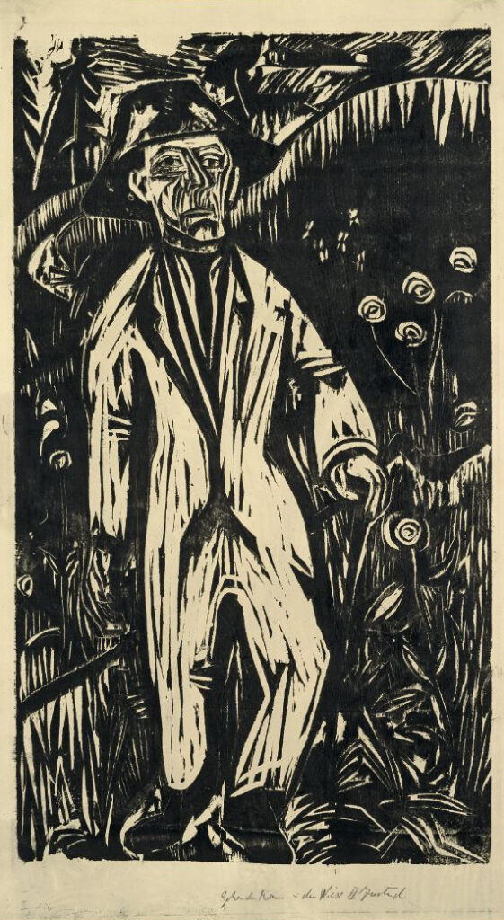 Walking Man in the Meadow (1922) - Ernst Ludwig Kirchner Tablo