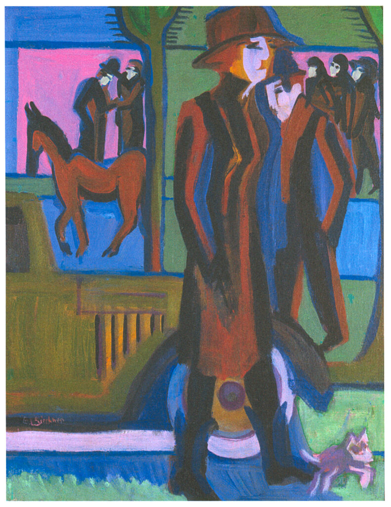 Walking Woman with Dog (1926) - Ernst Ludwig Kirchner Tablo