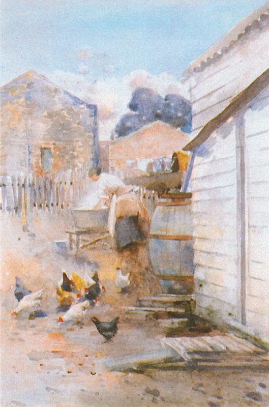 Washerwoman and Hens (1893) - Frances Hodgkins Tablo