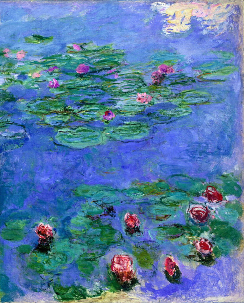 Water Lilies Red (1914) - Claude Monet Tablo