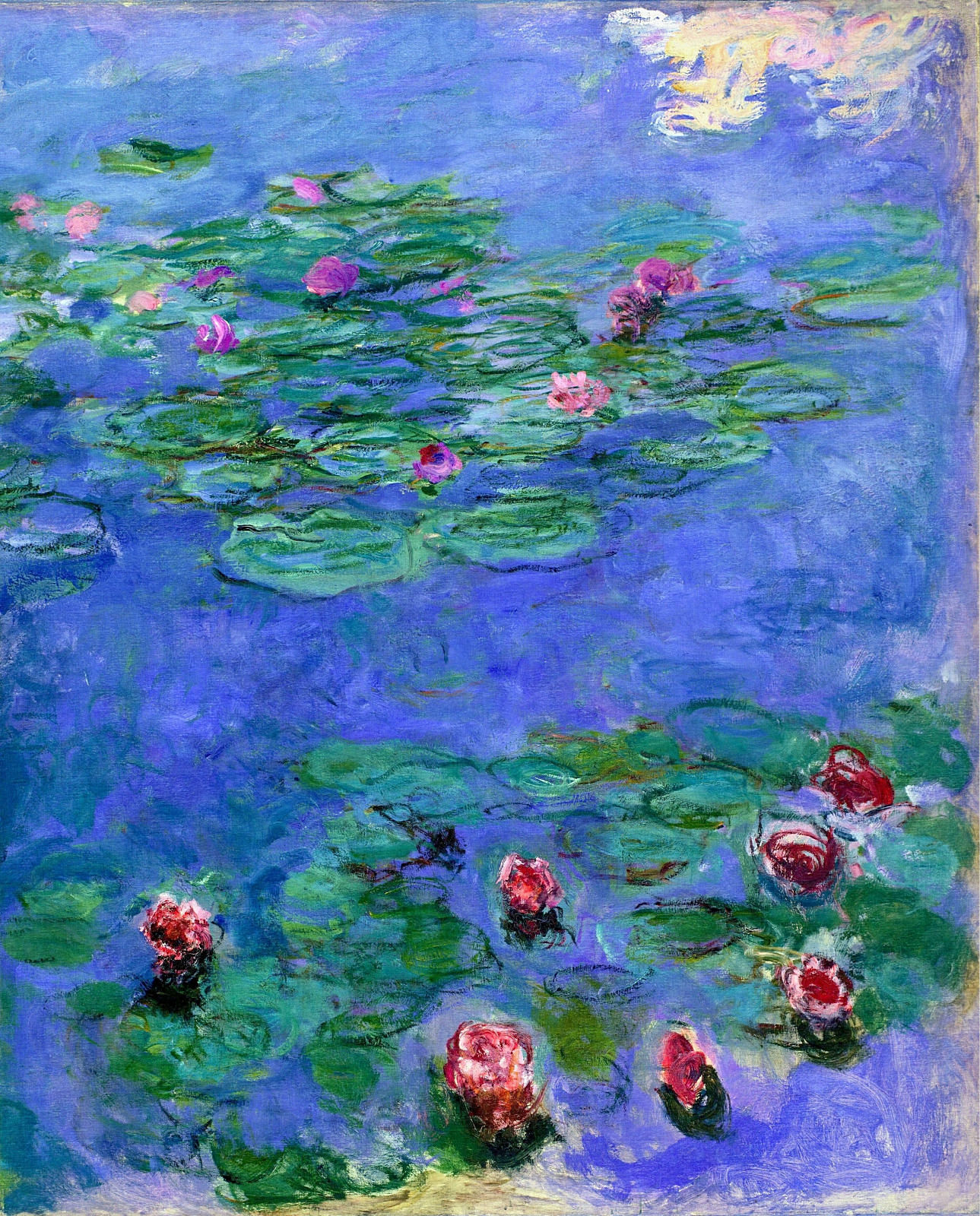 Water Lilies Red (1914) - Claude Monet Tablo