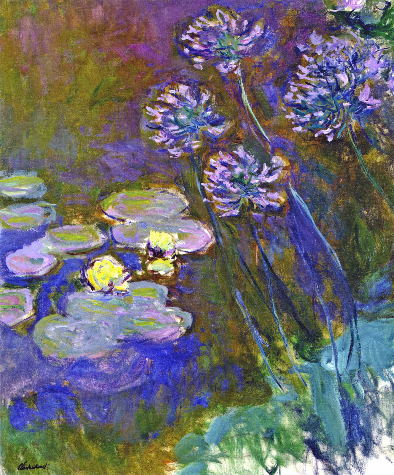 Water Lilies and Agapanthus (1914) - Claude Monet Tablo