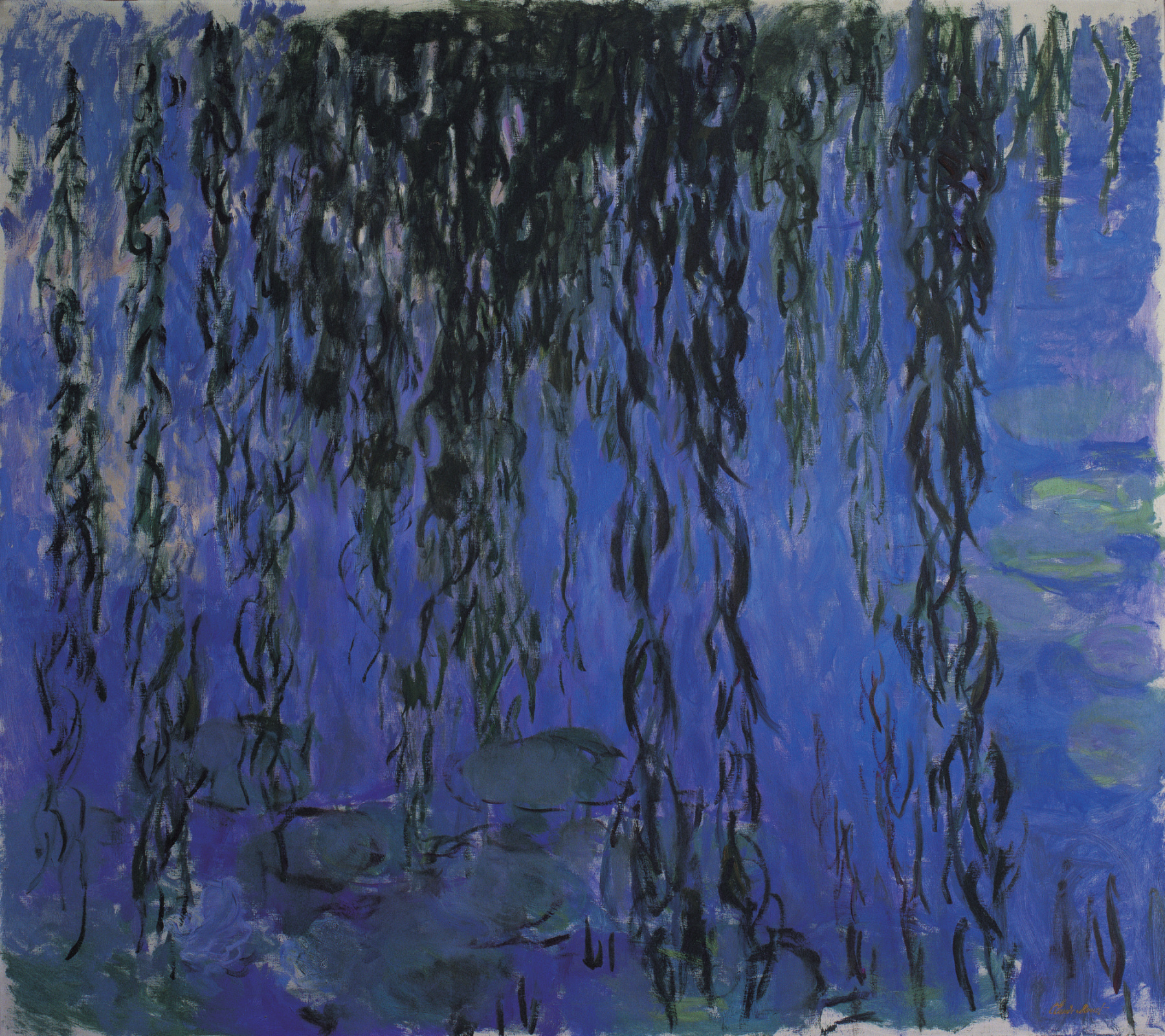 Water Lilies and Weeping Willow Branches (1916) - Claude Monet Tablo