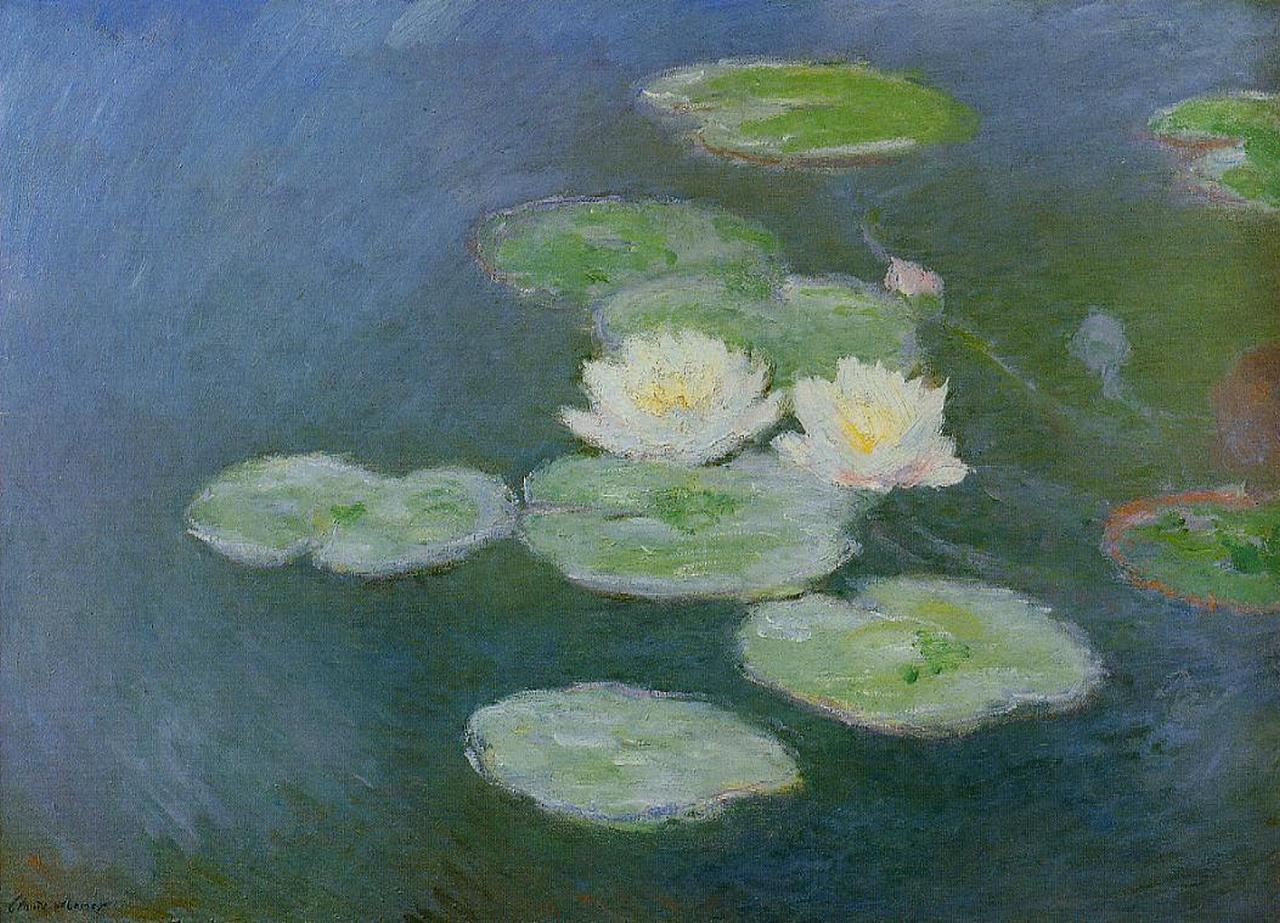 Water Lilies, Evening Effect (1897) - Claude Monet Tablo