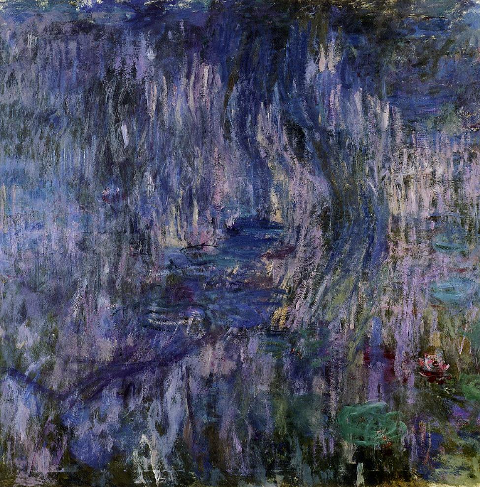 Water Lilies, Reflection of a Weeping Willows (1916) - Claude Monet Tablo