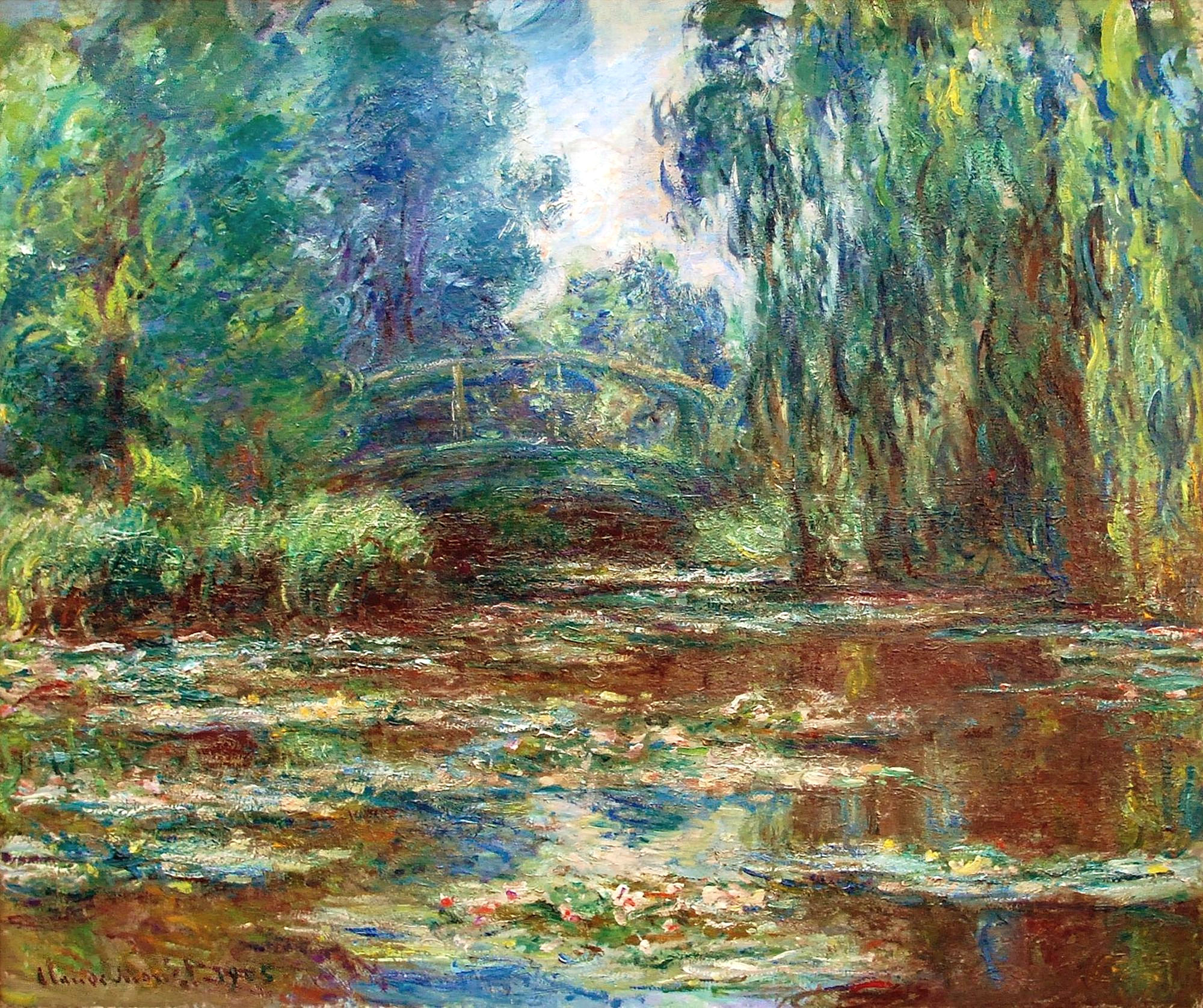 Water Lily Pond and Bridge (1905) - Claude Monet Tablo