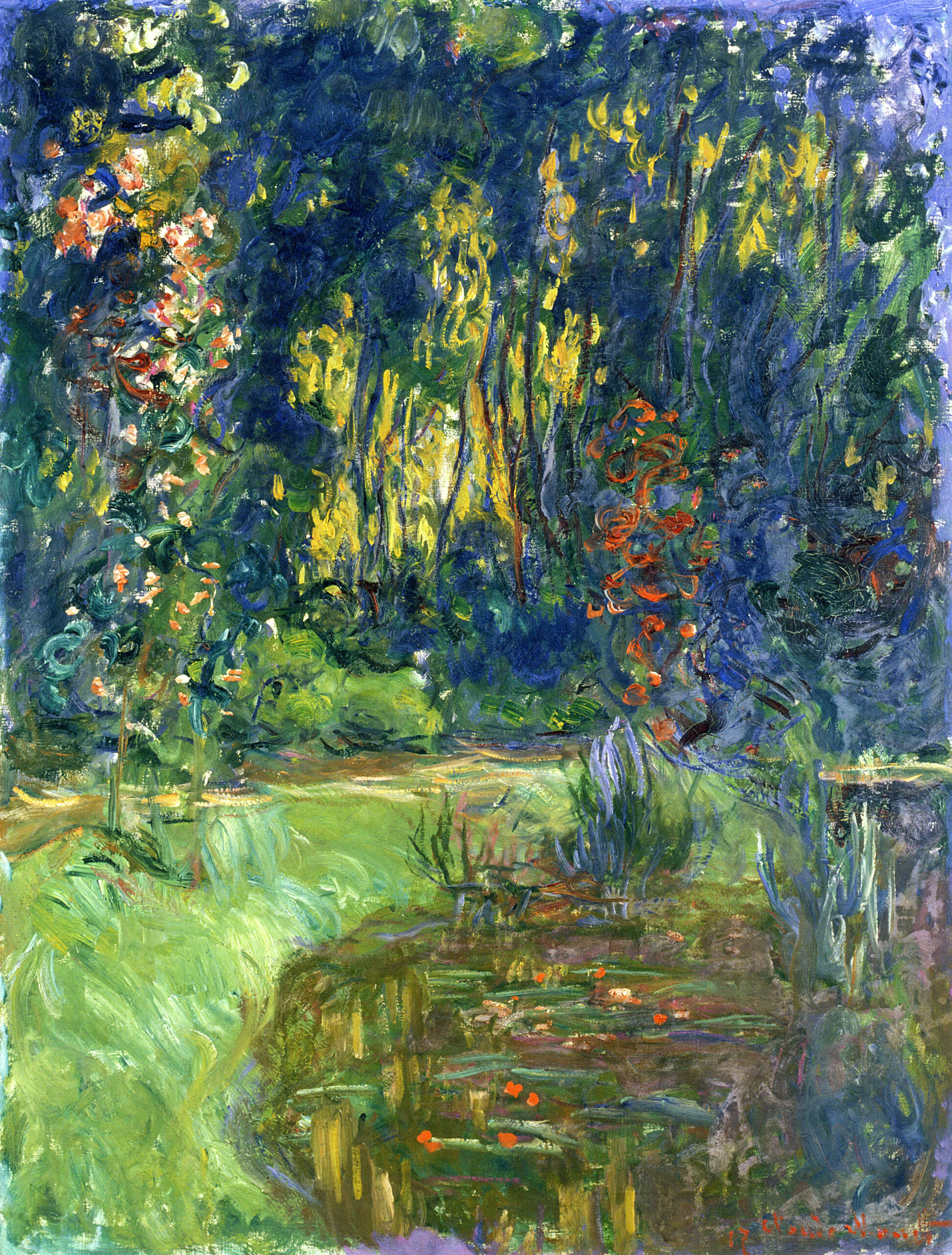 Water Lily Pond at Giverny (1918) - Claude Monet Tablo