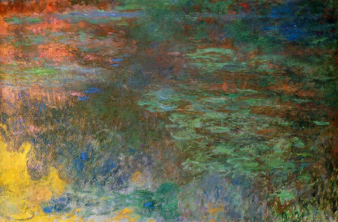 Water Lily Pond, Evening (right panel) (1920) - Claude Monet Tablo