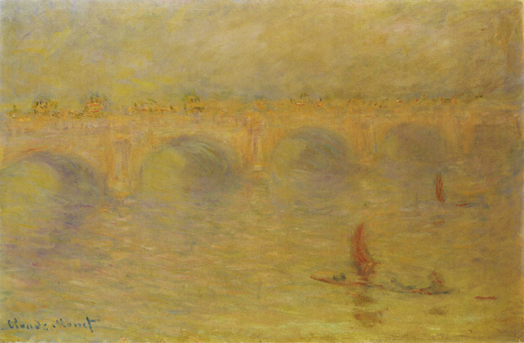 Waterloo Bridge, Sunlight Effect (1902) - Claude Monet Tablo