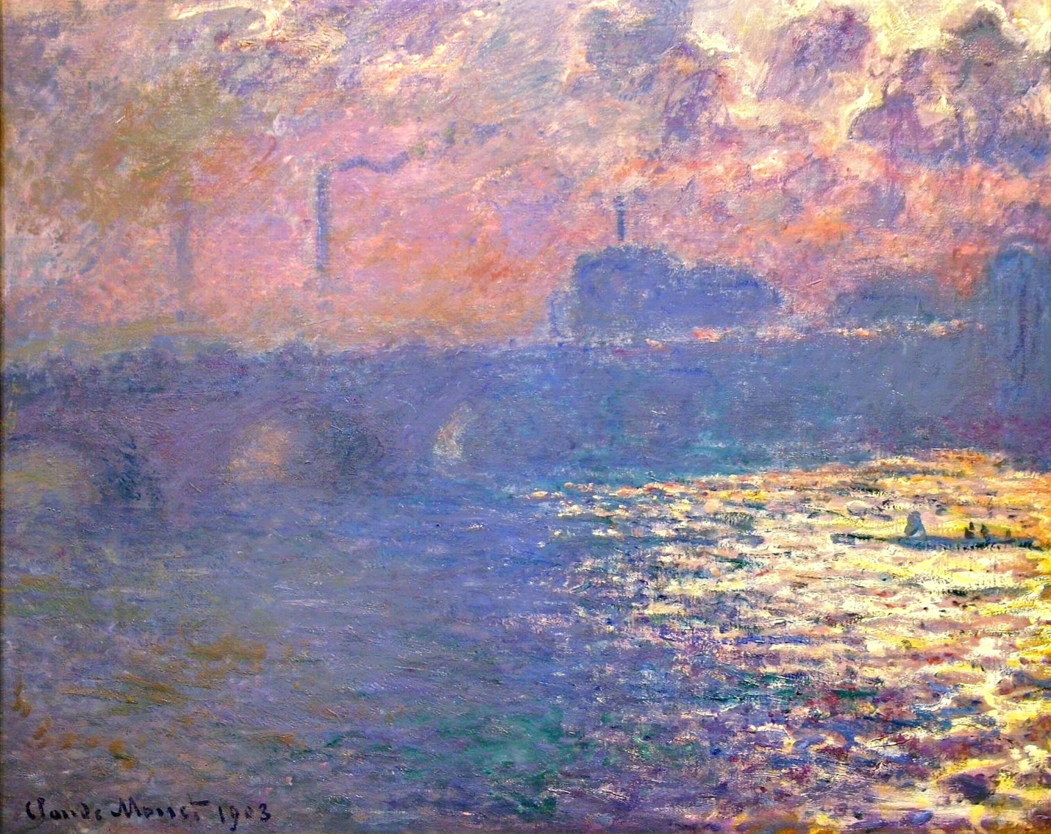 Waterloo Bridge, Sunlight Effect (1903) - Claude Monet Tablo