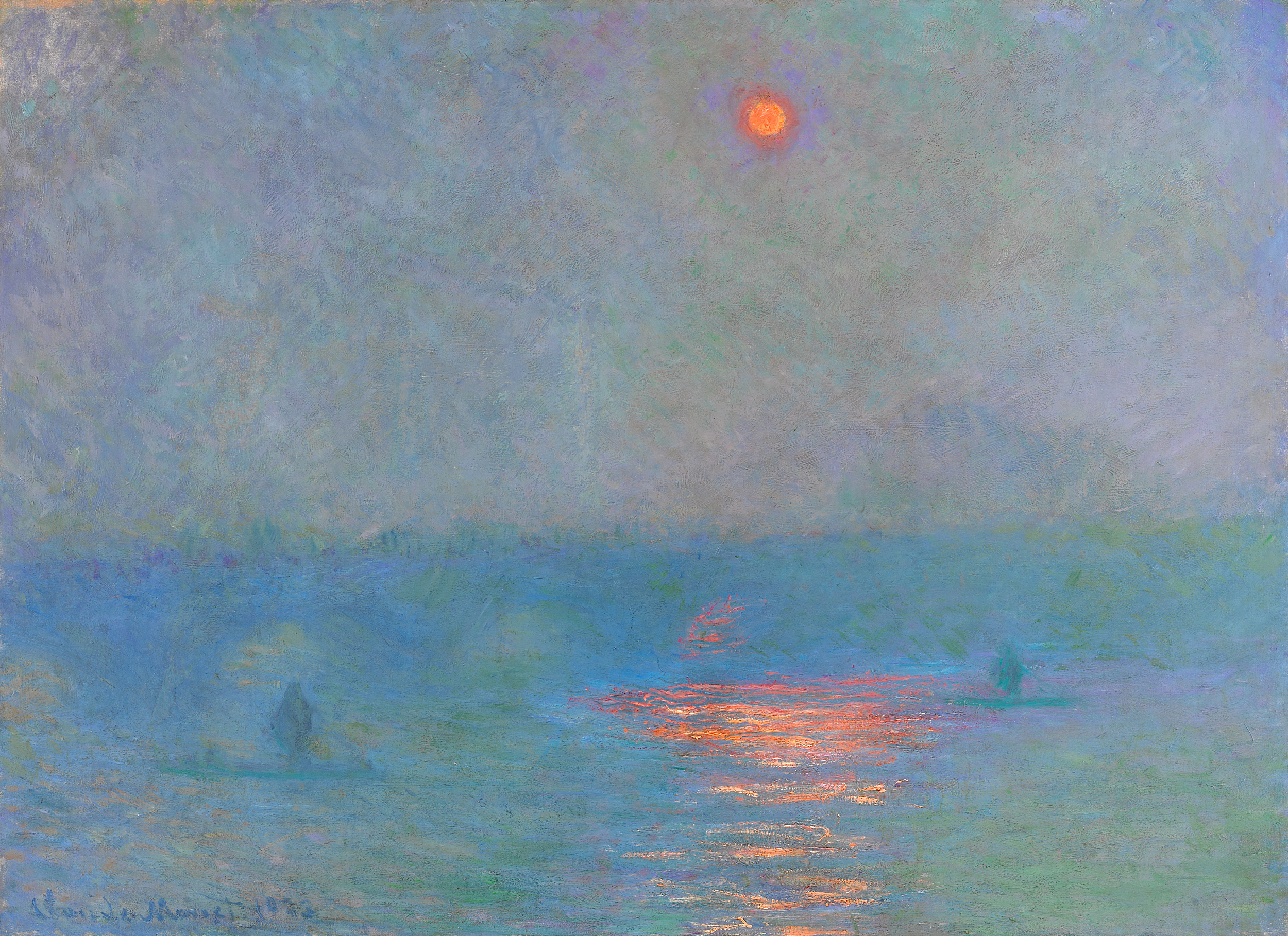 Waterloo Bridge, Sunlight in the Fog (1903) - Claude Monet Tablo