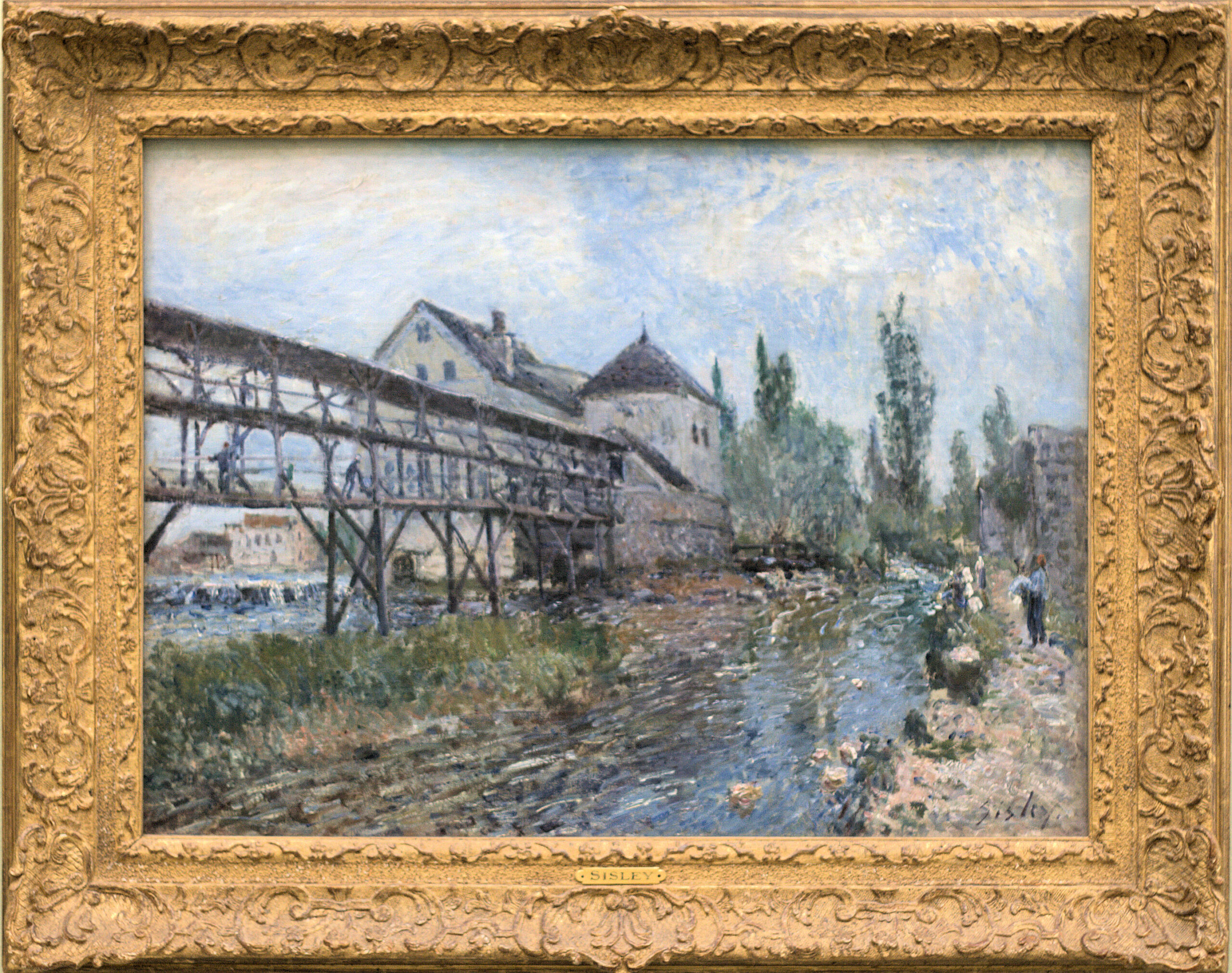 Watermill near Moret by Alfred Sisley - Alfred Sisley Tablo