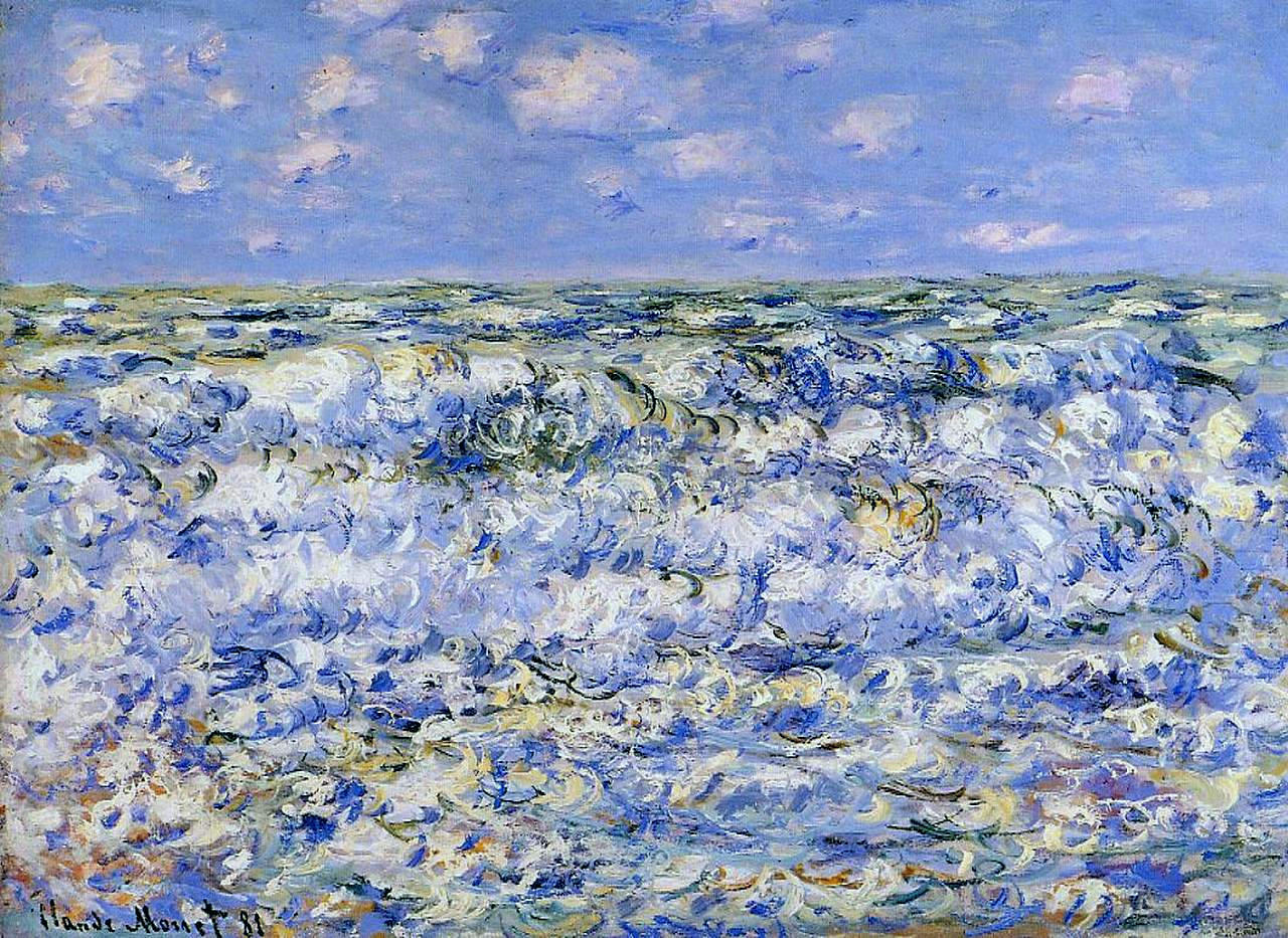 Waves Breaking (1881) - Claude Monet Tablo