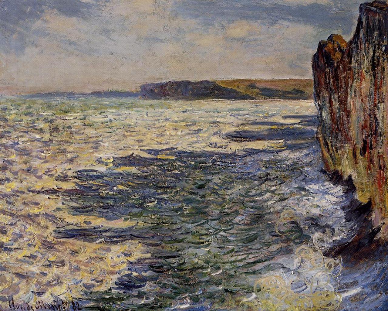 Waves and Rocks at Pourville (1882) - Claude Monet Tablo
