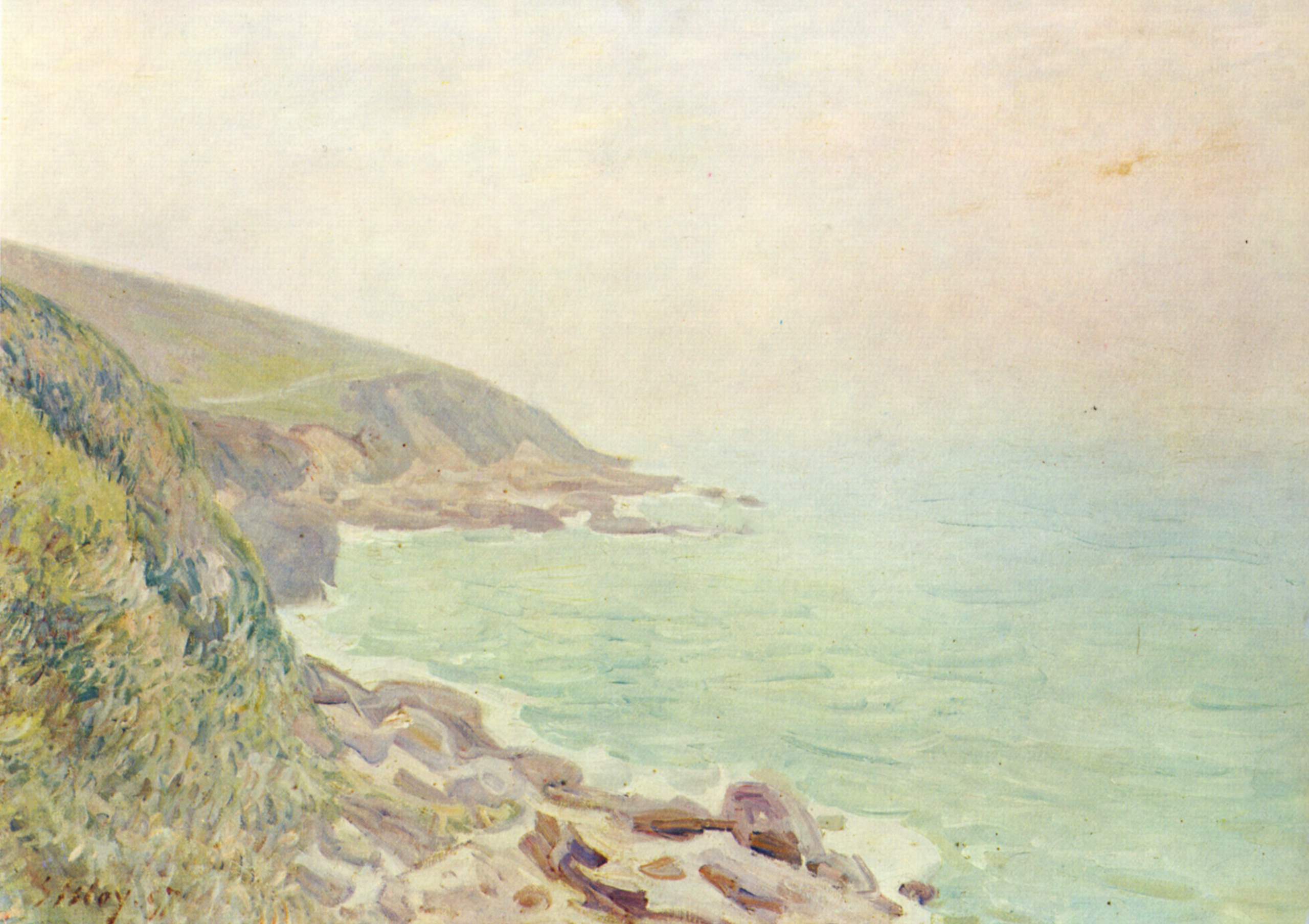 Welsh Coast in the fog (1887) - Alfred Sisley Tablo